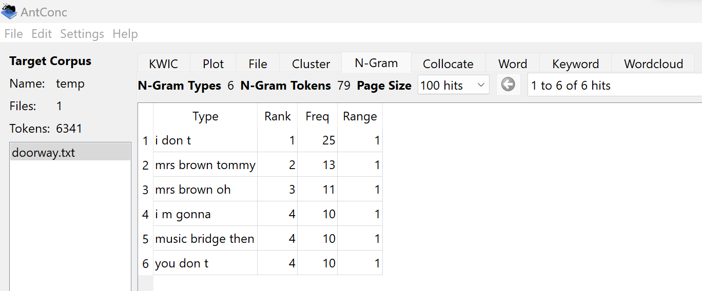 3 N-Gram of Doorway