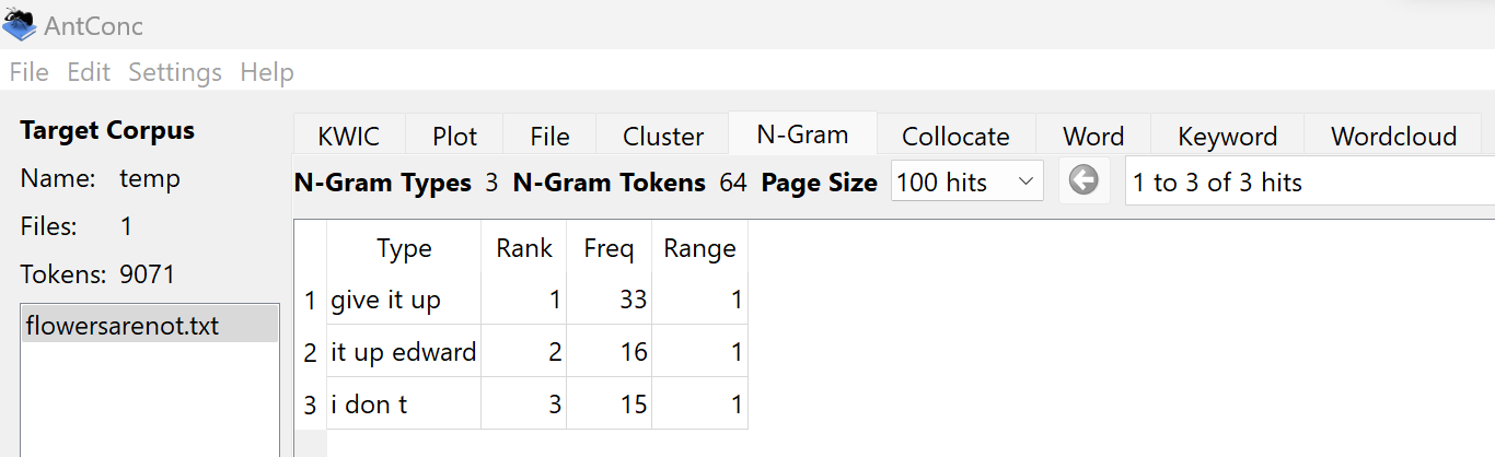 3 N-Gram fo Flowers